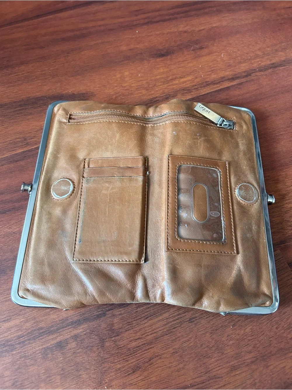 Hobo Lauren Leather Clutch Tan Brown Wallet